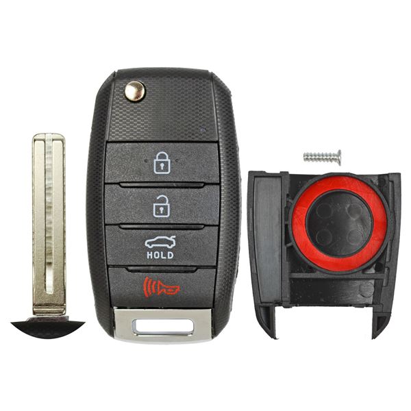 Kia 4 btn Flip Key Shell - Trunk<br/>NYODD4TX1306-TFL, TQ8-RKE-3F05 