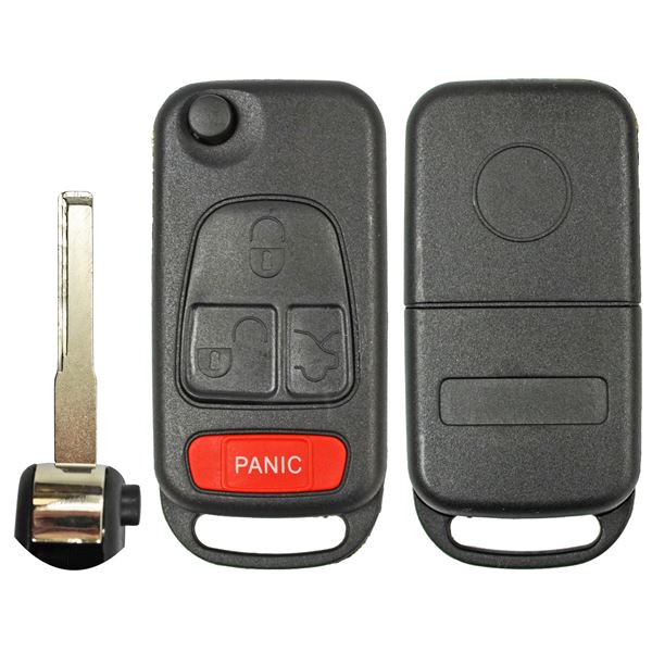 Mercedes 4 btn Flip Key Shell- HU64 Blade<br/>NCZMB1K, NCZ MBIK