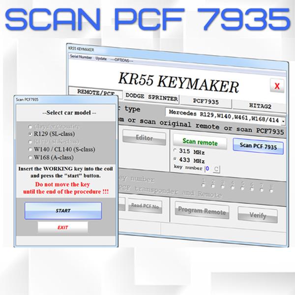 SCAN PCF7935 SOFTWARE LICENSE UPGRADE FOR KR55 MB KEY MAKER<br/>